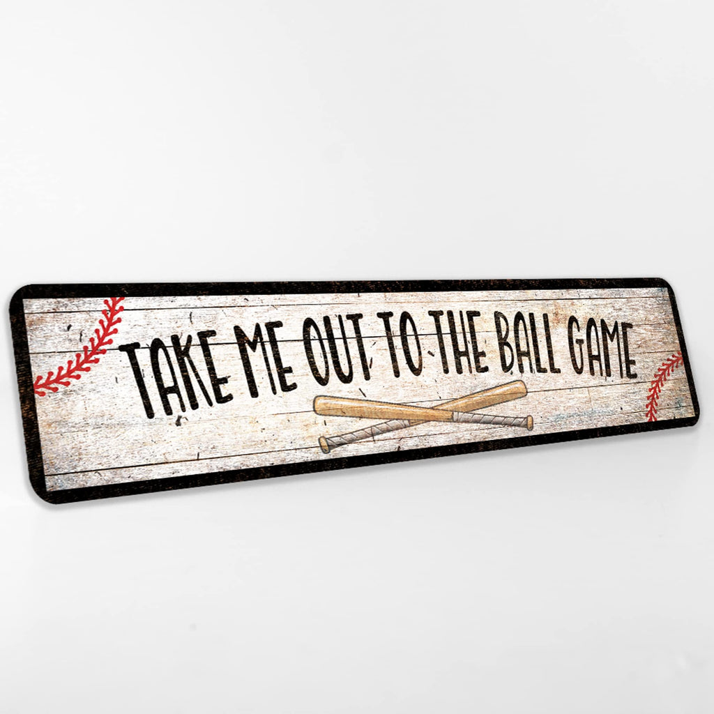 Take Me Out To The Ball Game Metal Sign Kids Room Boys Room Baseball Décor Wall Décor Gift 4x18 104182001017