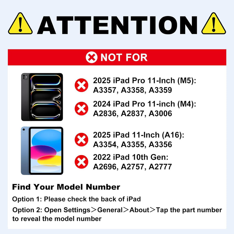 Funda con Teclado runelk para iPad Air 11" (M4/M3/M2) y Pro 11" - Negro