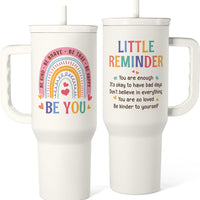 Inspirational Tumbler with Handle 40oz, Positive Reminder Coffee Cups Stainless Steel Travel Mug, Daily Inspiration Motivational Gifts for Women Girls Friends Coworker, Gift for Birthday Christmas