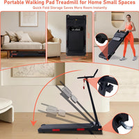 MCRG Portable Walking Pad Treadmill with Handle Bar Incline for Home Small