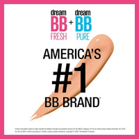 MAYBELLINE Dream Fresh Skin Hydrating BB cream, 8-in-1 Skin Perfecting Beauty Balm with Broad Spectrum SPF 30, Sheer Tint Coverage, Oil-Free, Light/Medium, 1 Fl Oz