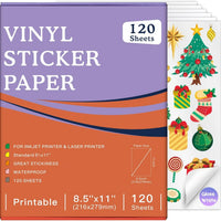 Veicevol Printable Vinyl Sticker Paper for Inkjet Printers, Glossy White