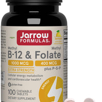 Jarrow Methyl B-12 & Methyl Folate Supplement, 100 Chewable Tablets