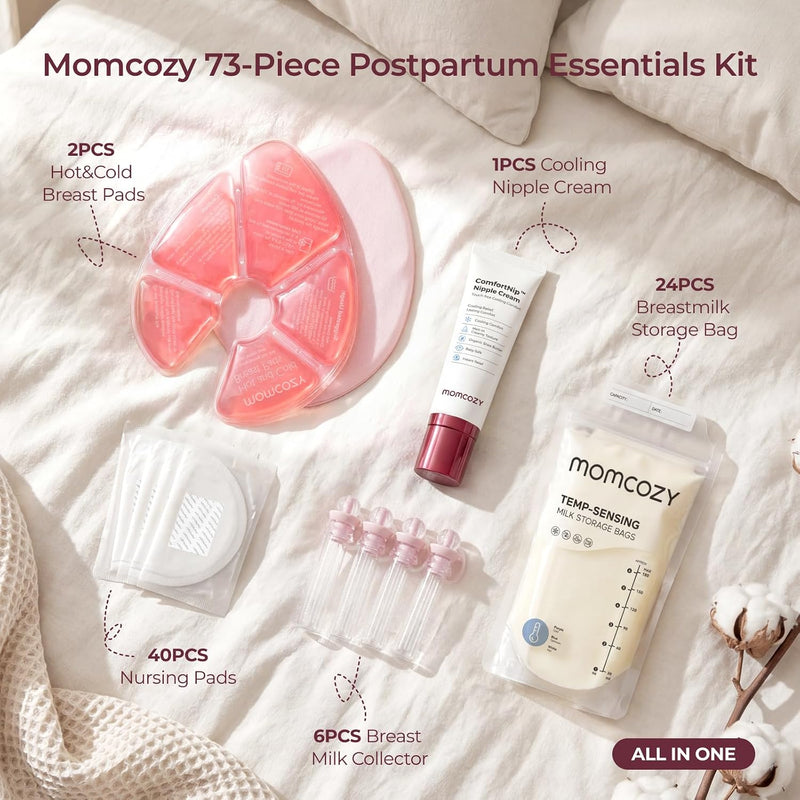 Momcozy Kit de Lactancia y Postparto 73 Piezas