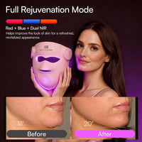 INIA Glow 4D - Máscara de terapia de luz roja inalámbrica para cara, NIR dual, 320 LED, 4 modos, refrigeración debajo de los ojos, máscara facial LED inalámbrica y recargable para el hogar y viajes, r