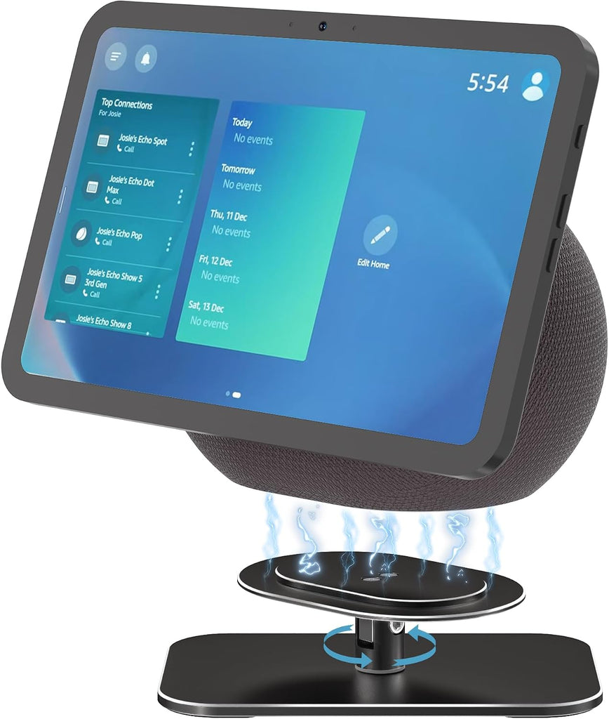Almoz Adjustable Stand for Echo Show 8/11 (2025 Release) Display, Solid Aluminum Holder with Tilt and Swivel, No-Mount C
