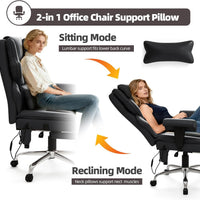 Silla ejecutiva de oficina con calefacción y masaje de 7 puntos, reposapiés