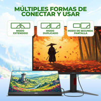 AOC 16" Portable Monitor FHD 60Hz USB-C IPS Ultra Slim Smart Cover 16T20