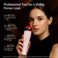 INIA Flare - Dispositivo facial de microcorriente 3 en 1, terapia de luz roja para cara y cuello, herramienta de masajeador con calor y vibración para el cuidado de la piel, hinchazón, reafirmación