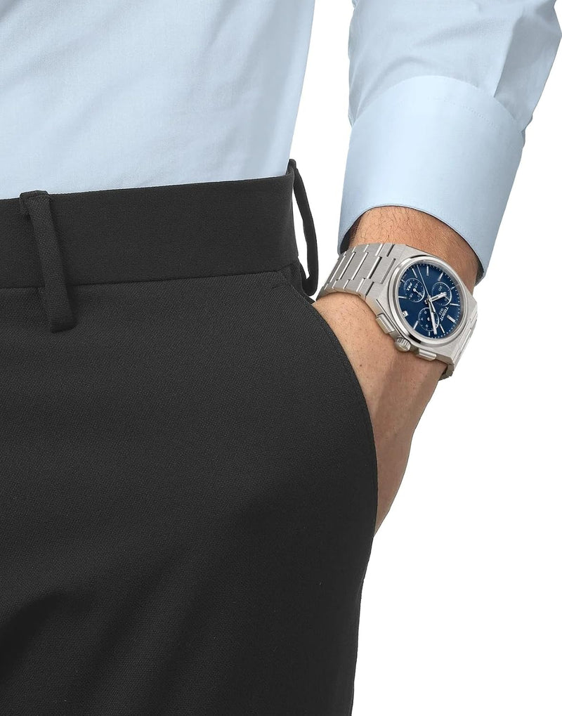 Tissot PRX Cronógrafo Suizo de Cuarzo 41 mm Esfera Azul para Hombre