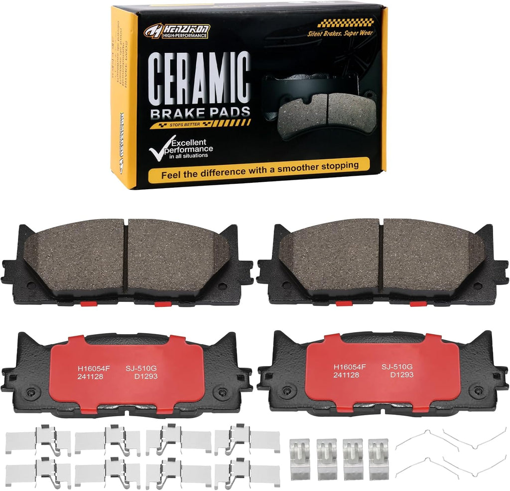 HECHENQICHE D1293 Front Ceramic Brake Pads Kit Fit For Lexus ES300h 2013-2018, For Lexus ES350 2007-2018, For Toyota Ava