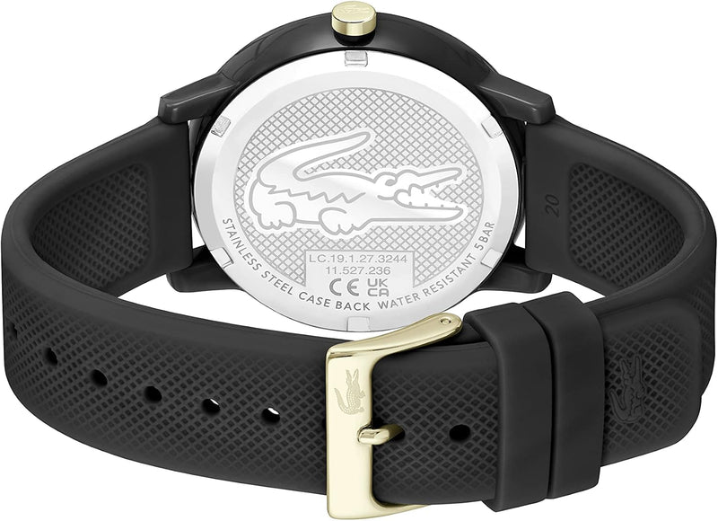 Reloj Lacoste 12.12 Cronógrafo - Correa de Silicona 42mm (Negro)