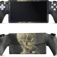 Glossy Glitter Gaming Skin Compatible with PS5 Portal Remote Player - Skull with Cigarette - Premium 3M Vinyl Protective