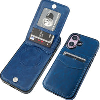 KIHUWEY for iPhone 16 Wallet Case Card Holder for MagSafe, Blue