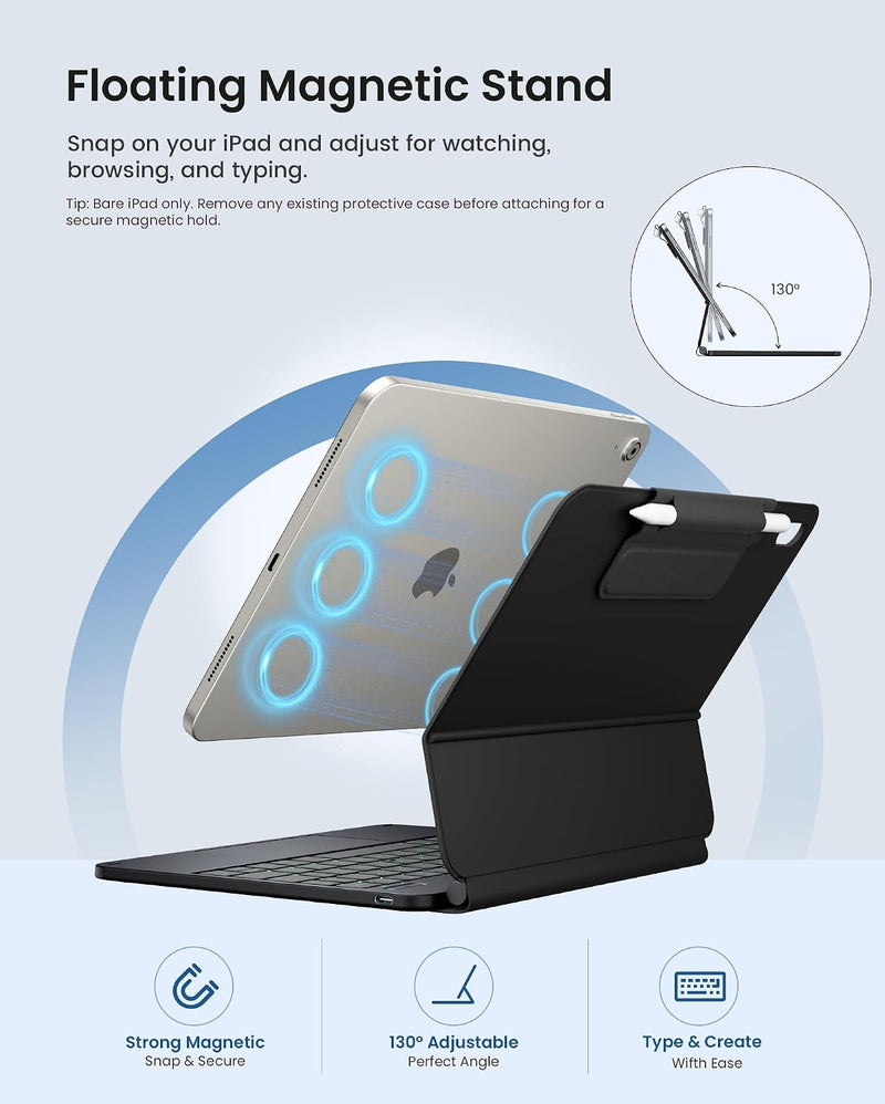 Funda con Teclado typecase Edge para iPad 11" (A16) / 10.ª Gen - Negro