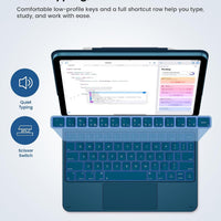 Funda con Teclado typecase Edge para iPad 11" (A16) / 10.ª Gen - Azul Pacífico