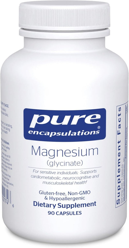 Pure Encapsulations Encapsulaciones puras - Magnesio (glicinado), ✅ Suplementos para la salud del corazón: esta cápsula de glicinato de magnesio activa las en ✅ Apoyo energético y óseo: el magnesio ap