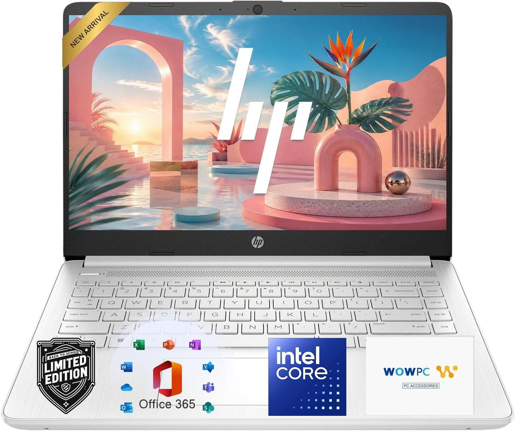 HP 14 inch Laptop Computer, 2026-2027 Edition, Intel N150 Processor, 4GB DDR5 RAM, 128GB SSD, 1TB Cloud Storage, Windows 11 with Microsoft 365
