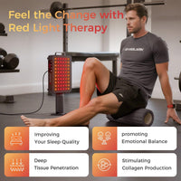 BestQool Panel de terapia de luz roja, terapia de luz infrarroja de 6 longitudes de onda con soporte, FSA-HSA Elite Grade 60 LED terapia de luz roja de doble chip para cuerpo, cara, lámpara de luz inf