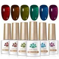 BORN PRETTY Jelly Gel Nail Polish Burgundy Dark Red Brown Green Purple Blue