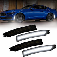 AUTOONE Upgraded LED Side Marker Lights White for Ford Mustang 2024-2025