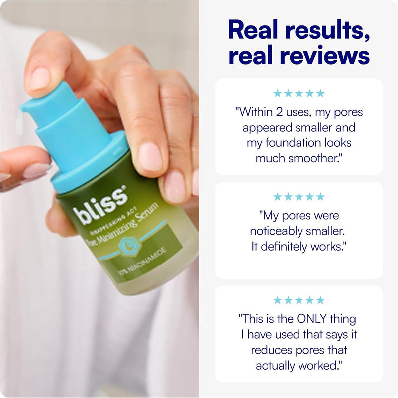Bliss Bright Idea - Suero facial de Vitamina C & Tri-péptido, protege y ilumina la piel, reduce las manchas oscuras y reafirma visiblemente la piel, libre de crueldad y vegano, 1 onza