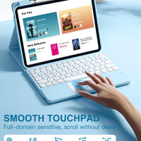 Funda con Teclado Harvopu para iPad 11" (A16) / iPad 10.ª Gen - Celeste