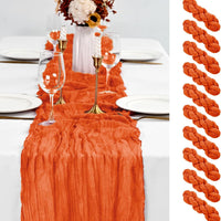 10 Pack Orange Table Runner 10Ft Cheesecloth Table Runner Boho Gauze Cheese Cloth Table Runners Romantic Long Sheer Fabr
