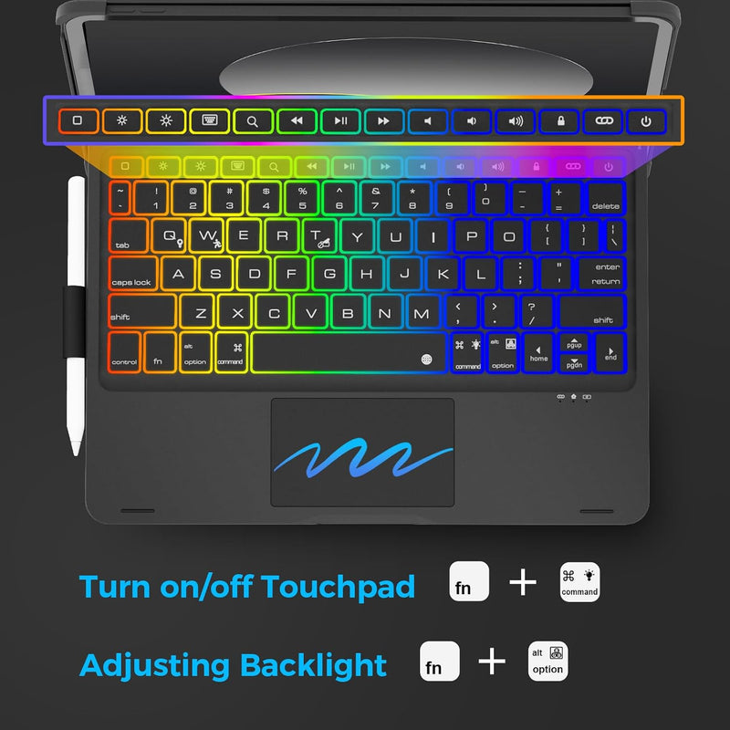 Funda con Teclado NOKBABO para iPad 10/11 (A16) y Air 11" (M4/M3/M2) - Negro Mate
