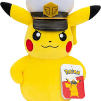 Pokemon Captain Pikachu Plush - 8-Inch Soft Plush with Captain’s Hat and Authentic Details
