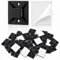 SeuYeugX 1" BLACK 500pcs Adhesive Cable Tie Mounts – Strong Sticky Back Nylon Wire Holders for Cable Management in Home,