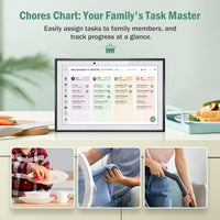 LQN WiFi Digital Calendar Smart Family Planner,Chore Charts, Achievement Rewards, AI Meal Planning, Smart Touchscreen Interactive Display for Schedules and Cloud Photo Desk Calendar Refills, 10.1'' Bl