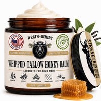 Organic Beef Tallow for Skin & Face - Whipped Honey Balm, Vanilla (4 OZ)