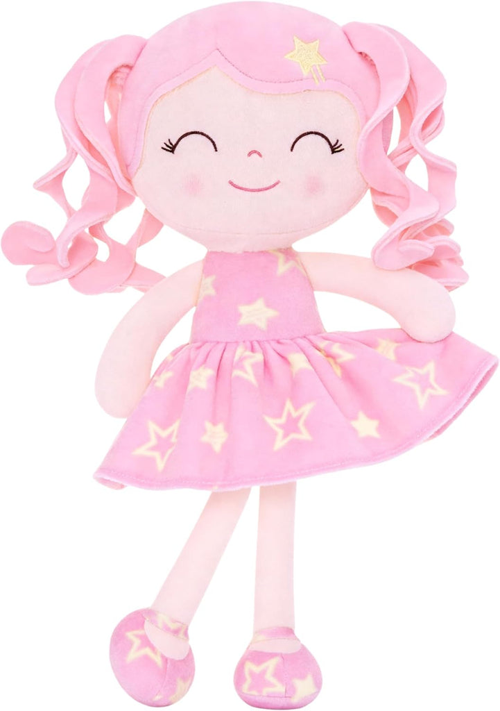 Gloveleya Baby Doll Girl Gift – Soft Plush Princess Doll with Pink Star Dress, Snuggly First Baby Doll for Girls,Stuffed Animal Plush Toy for Toddlers, Birthday Gift, Christmas Galaxy Series