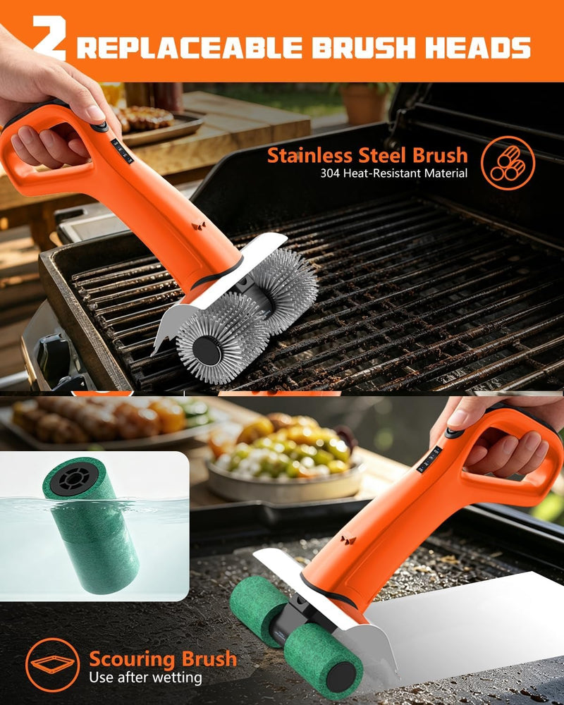 PUNOLAZY Electric Grill Brush Bristle Free BBQ Grill Brush for Outdoor