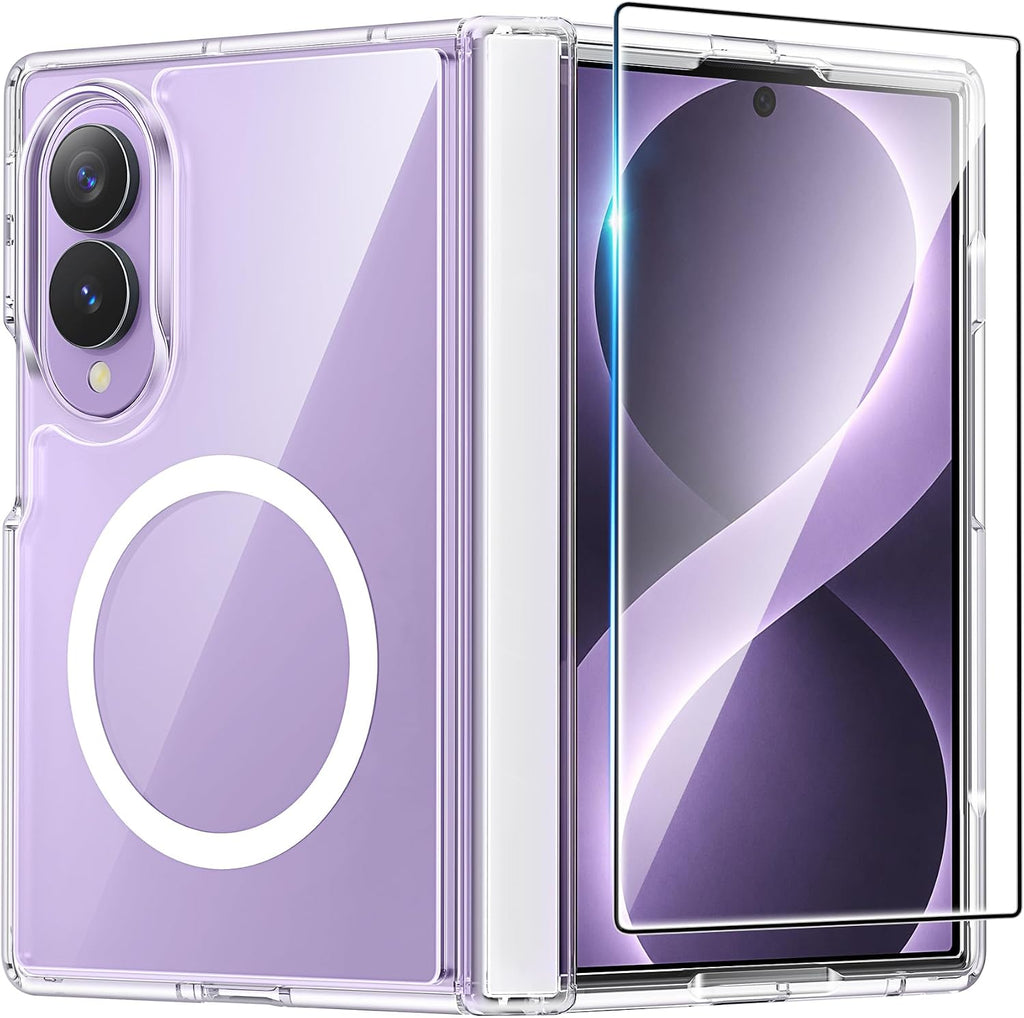 FNTCASE for Samsung Galaxy Z-Fold-8 Case Full Hinge Protection Clear Cover