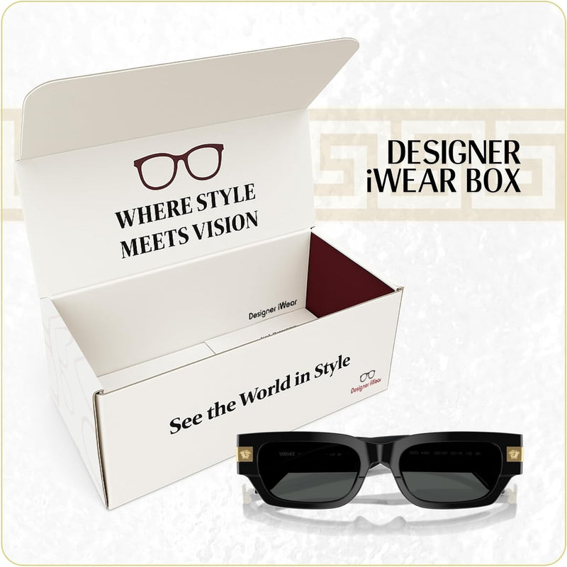 Versace VE4465 Rectangular Sunglasses for Men +BUNDLE with ACCESSORY EYEWEAR KIT