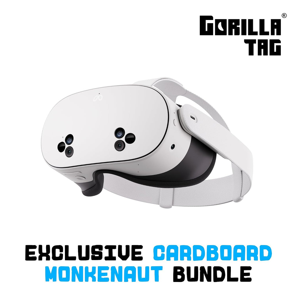 Meta Quest 3S 128GB | VR Without Wires — Gorilla Tag Cardboard Monkenaut Bundle — Amazon Exclusive —Access to 100+ Games with a 3-Month Trial of Meta Horizon+ Included