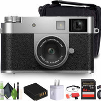 FUJIFILM X Half Compact Point & Shoot Camera (Silver) Bundle