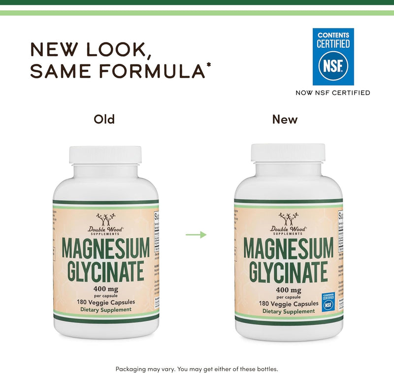 Double Wood Supplements Glicinato de magnesio 400 mg