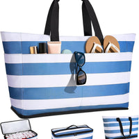 Vewaci Beach Bag with Detachable Cooler, 54L Large Beach Bags Waterproof Sandproof for Women, Travel Tote Bag, Duffle Ba