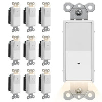 CML Illuminated Guide Light Switch for Hallway, Bedroom, Bathroom, 10 Pack