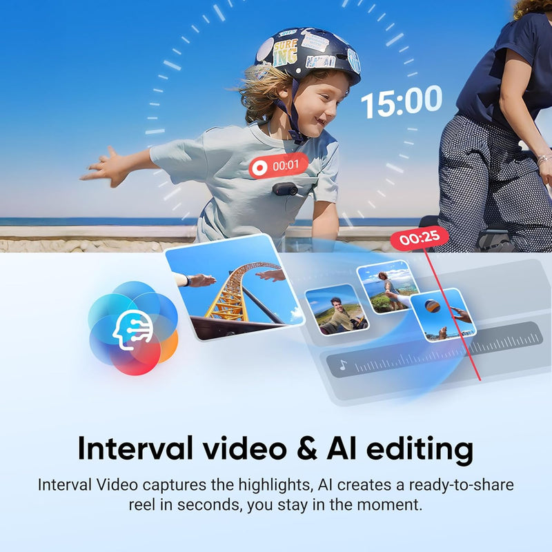 Insta360 GO 3S 64GB - Black — Cámara vlogging 4K manos libres, resistente al agua