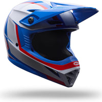 BELL Youth MX-10 MIPS Spiral Dirt Bike Helmet - White/Red/Blue, Youth Small