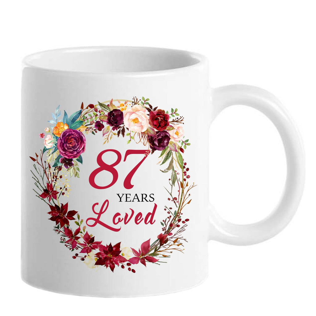 Choinn 1939 87th Birthday Gifts for Women, Birthday Gifts for Women Turning 87 years old, 87th Bday Gifts Ideas, Mothers Day Christmas Gifts for Mom, Grandma, Aunt, Wife, Sister, 87 Years Loved Mug
