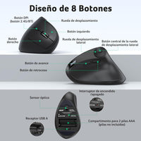 Acer Ergonomic Mouse Wireless with Side Scroll, Bluetooth Mouse for Laptop