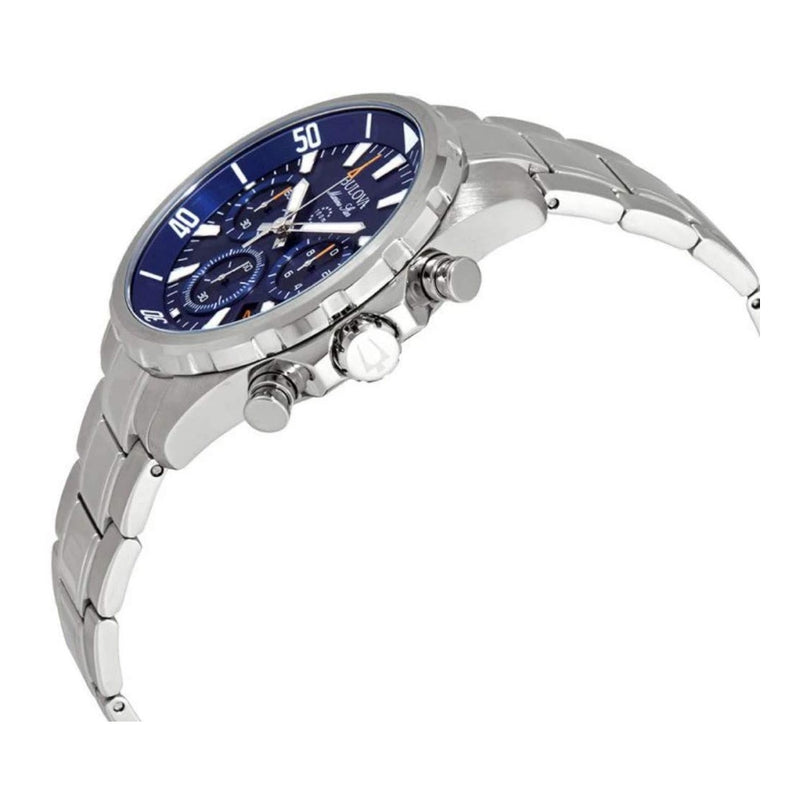 Bulova Marine Star Blue Dial Men's 96B256 Quartz Watch 43mm New Stainless Steel