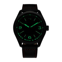 Citizen Eco-Drive Marvel 'Here Comes Deadpool', caja de acero inoxidable negro, correa y esfera negra de cuero