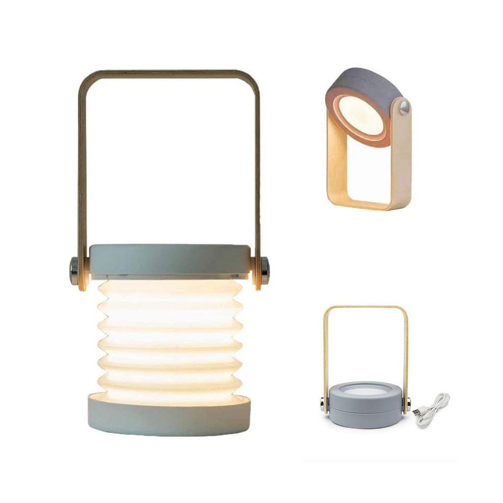 Lámpara 4 en 1 plegable con luz LED, control táctil, intensidad regulable y batería recargable para interiores y exteriores