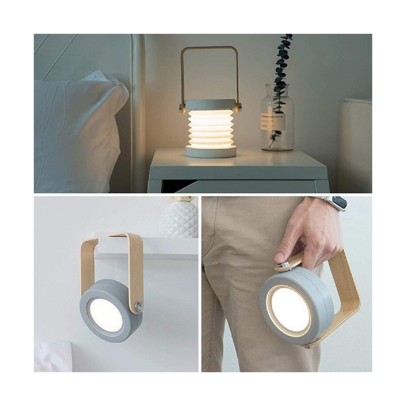 Lámpara 4 en 1 plegable con luz LED, control táctil, intensidad regulable y batería recargable para interiores y exteriores